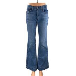 James Jeans Shayebel Flat Women's Blue High Ride Flared Bootcut Denim Jeans 28